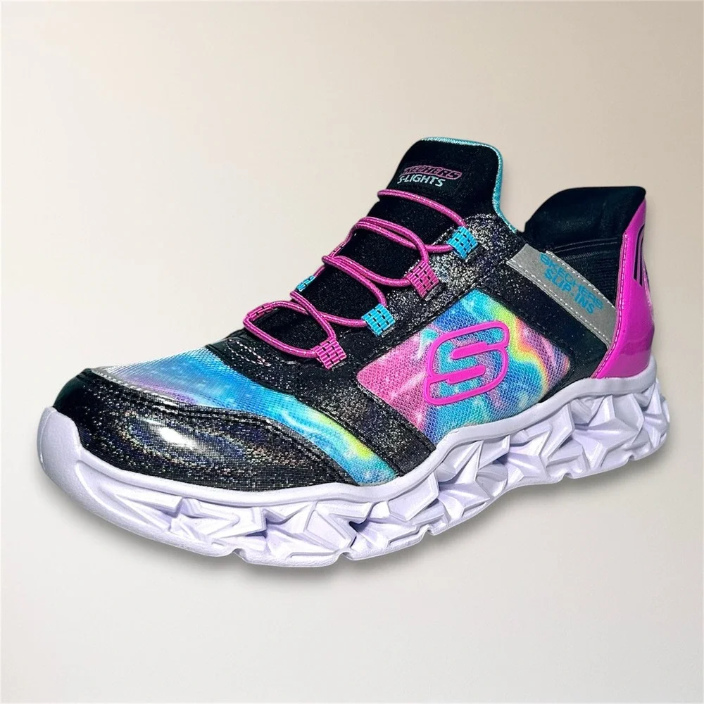 Skechers S Lights Galaxy Lights Slip Ins Tie Dye Athletic Sneakers Youth US 3
